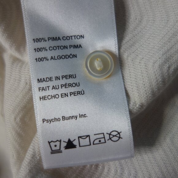 Psycho Bunny B6K924Y1PC 01/23 ID:20 100% Pima Cotton Made in Peru Size 6 Polo - Picture 8 of 15